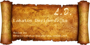 Lakatos Dezideráta névjegykártya